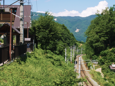 姨捨駅より長野方面を望む