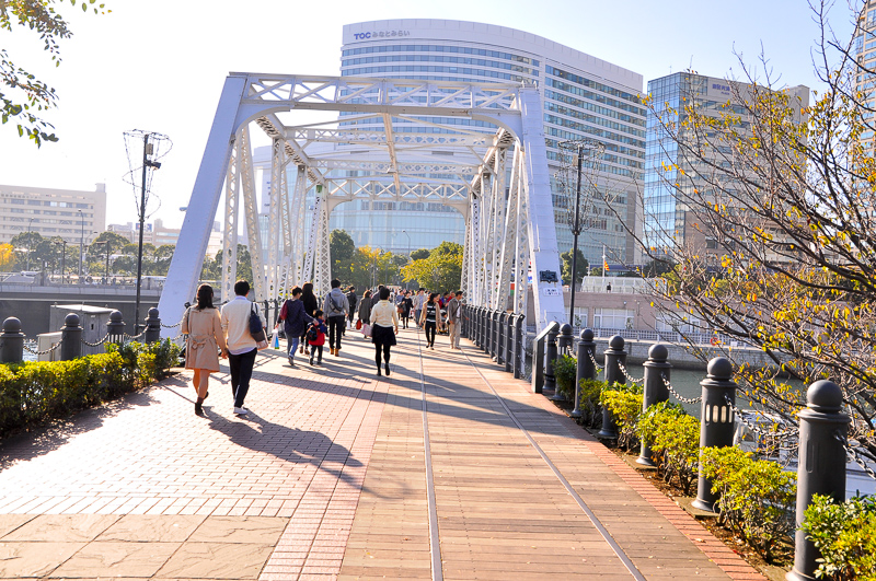 港1号橋梁の下路式プラットトラスの横浜港駅寄り。複線橋梁であったことが解る。