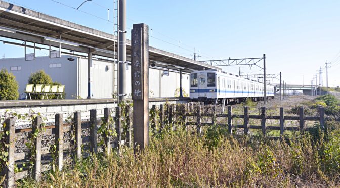 「徳川氏発祥の地」の標柱が立つ駅