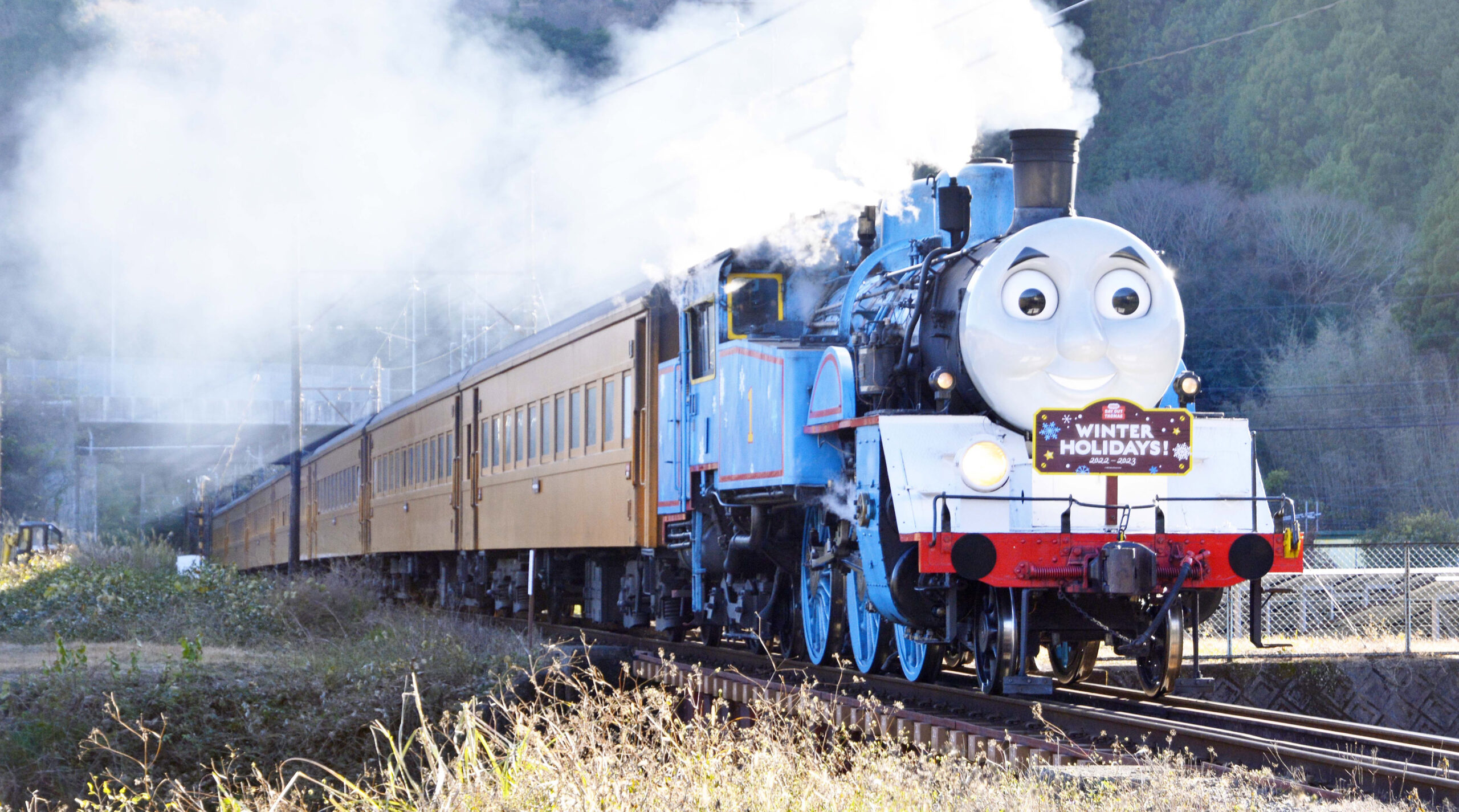 大井川きかんしゃトーマス号にクリスマス特別ヘッドマーク | 鉄道旅の