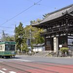 嵐電の複線路肩軌道を訪ねる